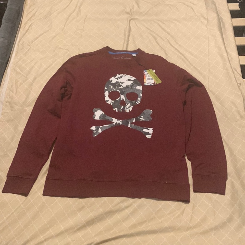 Robert Graham Men’s Pullover Shirt Burgundy M